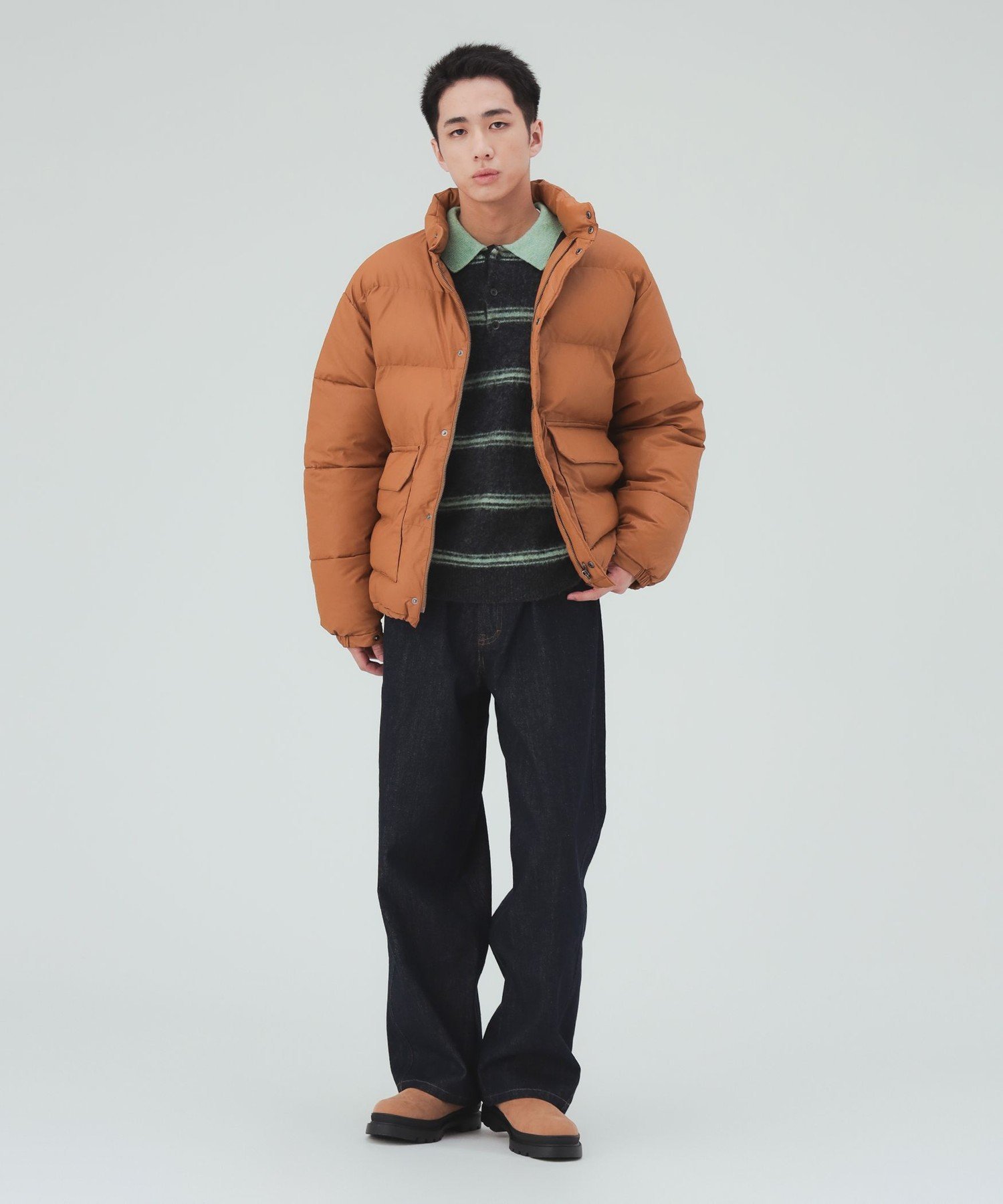 MEN デニムライク カーブ ワイドパンツ ビームス ハート パンツ ジーンズ・デニムパンツ ネイビー ブラック