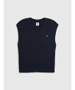 【SALE／40%OFF】GAP (K)リラックス ケーブルニット セーターベスト (幼児) ギャップ トップス ベスト・ジレ グレー ネイビー ホワイト 2