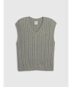 【SALE／40%OFF】GAP (K)リラックス ケーブルニット セーターベスト (幼児) ギャップ トップス ベスト・ジレ グレー ネイビー ホワイト その1