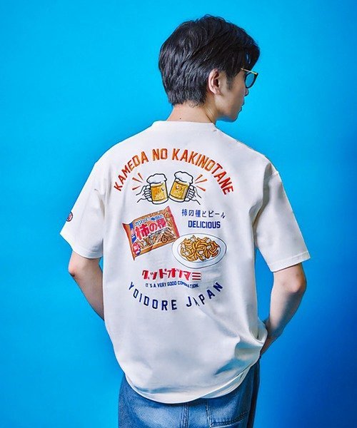 SELECT BRANDS YOIDORE/酔いどれ 柿の種コラボ SS TEE(MENS) ジャックローズ トップス カットソー・Tシャツ ホワイト ブラック