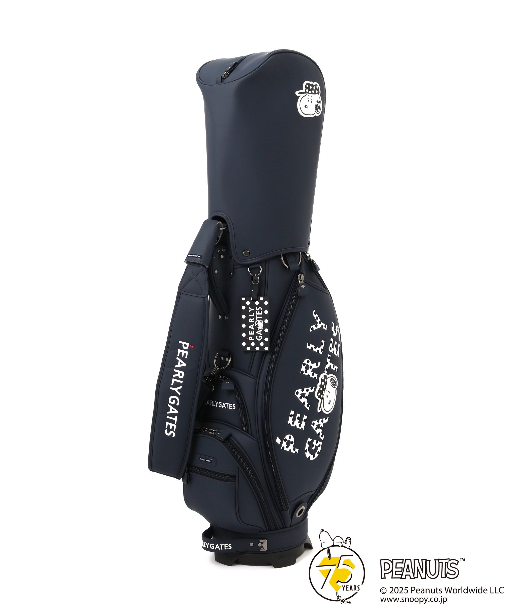 PEARLY GATES 合皮キャディバッグ (46インチ対応) (UNISEX) パーリーゲイツ スポーツ・アウトドア用品 ゴルフグッズ ネイビー【送料無料】