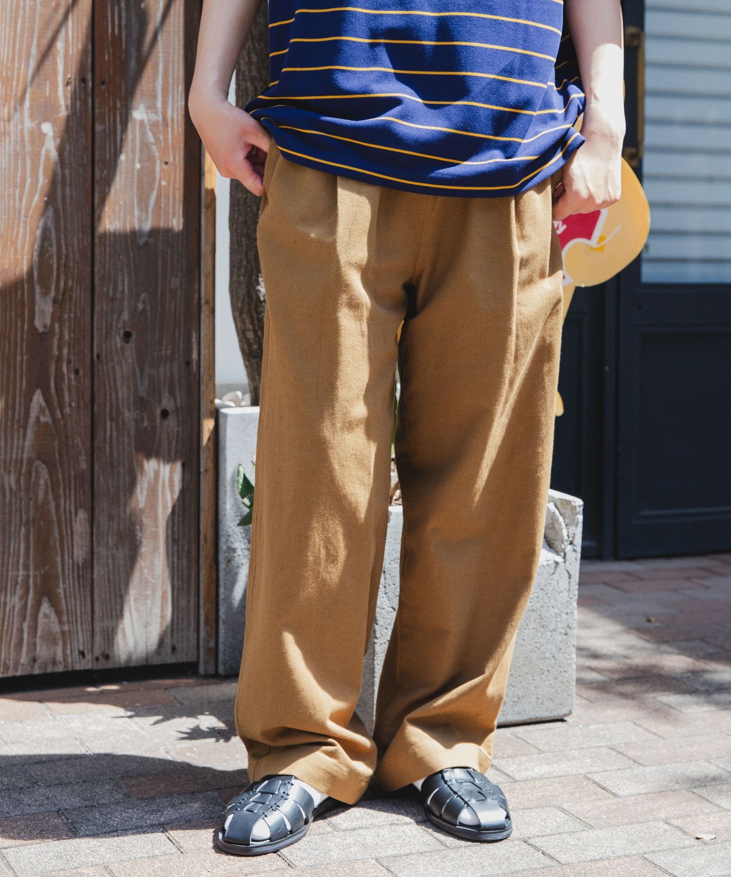 FORK&SPOON 綿麻ホップサックパンツ アーバンリサーチドアーズ パンツ その他のパンツ ベージュ ブラック