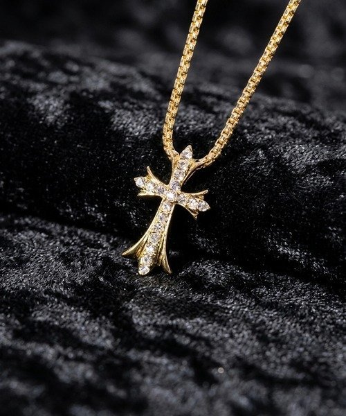 GA Cross-Stone Top Necklace ジャックローズ アクセサリー・腕時計 ネックレス ゴールド シルバー