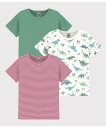 PETIT BATEAU 半袖Tシャツ3枚組 プチバトー インナー・ルームウェア その他のインナー・ルームウェア【送料無料】