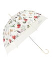 Three Four Time Three Four Time/FLOWER UMBRELLA PLASTIC スリーフォータイム ファッション雑貨 傘・長傘 ホワイト レッド ピンク ブラウン