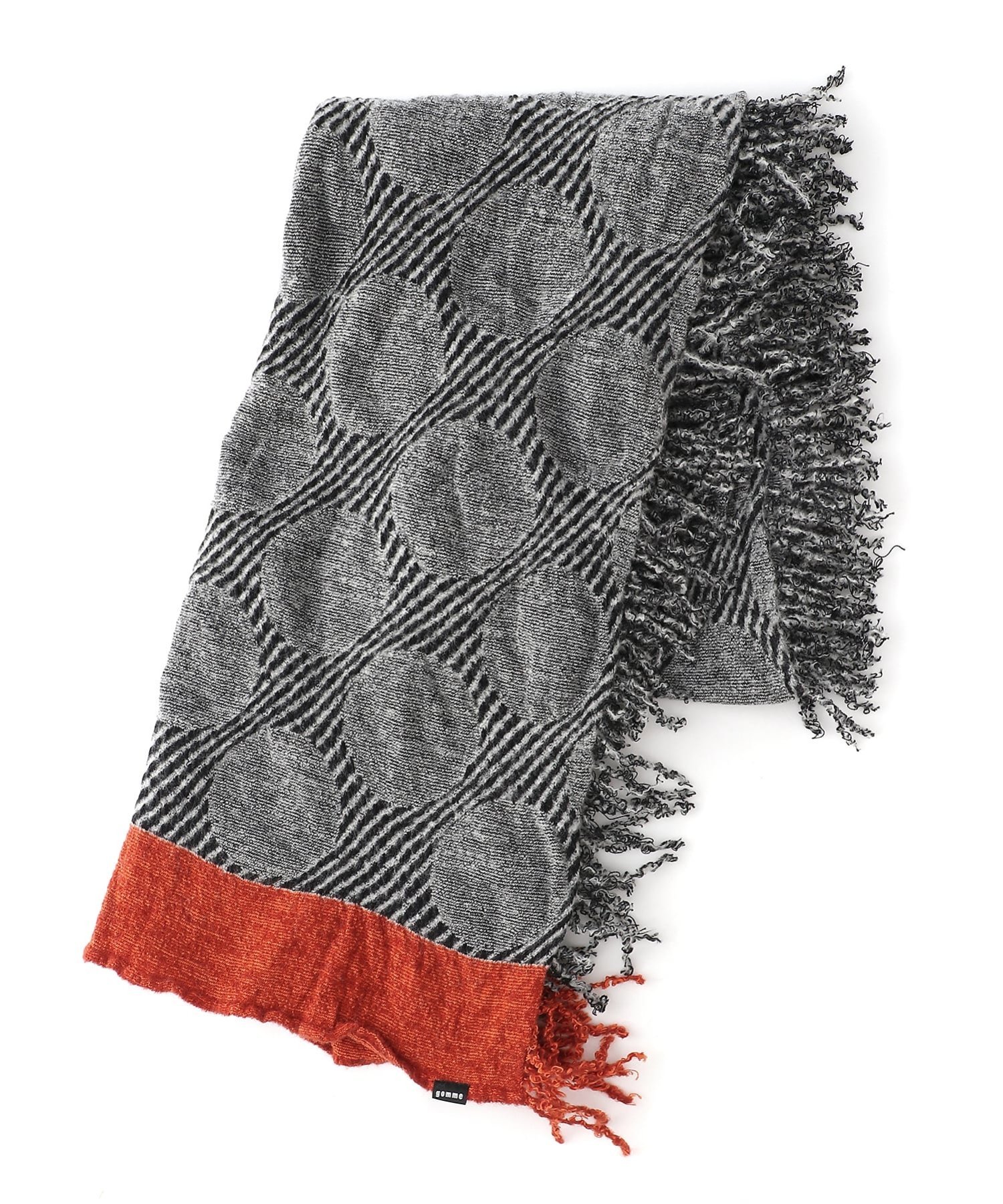 gomme 縮絨ストール ゴム ファッション雑貨 マフラー・ストール・ネックウォーマー レッド グレー ホワイト【送料無料】