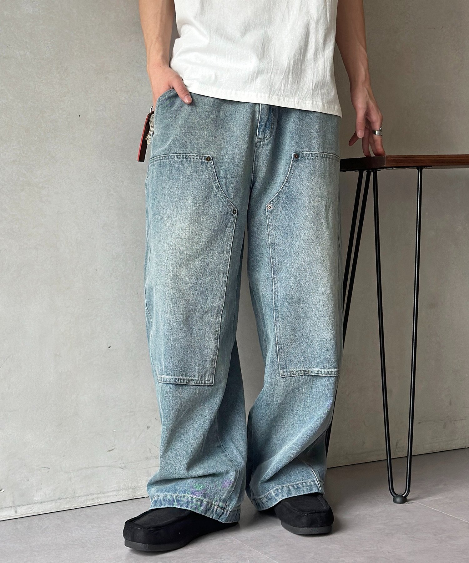 ダブルニーバレルデニム シーピーシーエム パンツ ジーンズ・デニムパンツ ホワイト ブルー ブラック