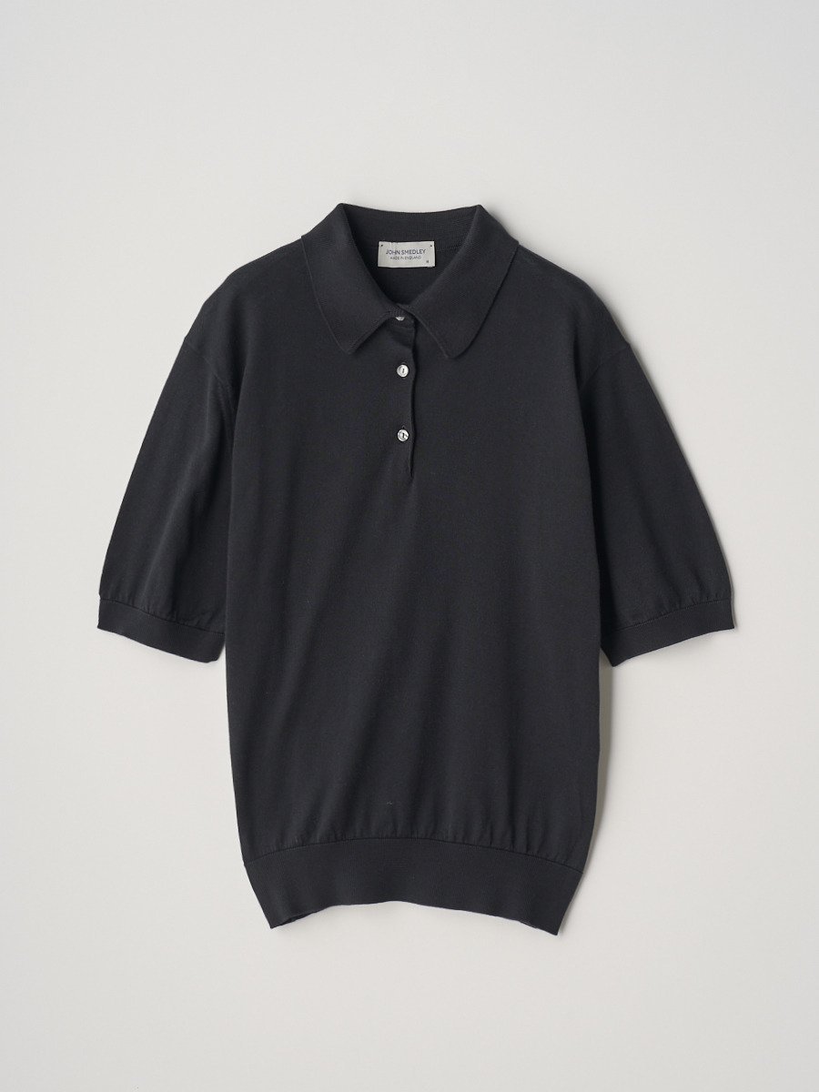 ジョンスメドレー トップス レディース JOHN SMEDLEY Polo Shirt ｜ JILL ｜ 30G ジョンスメドレー トップス ニット ブラック【送料無料】