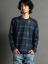 【SALE/30%OFF】HIDEAWAYS NICOLE 起毛チェックプリントクルーネックプルオーバー ニコル トップス その他のトップス ネイビー ブラック...