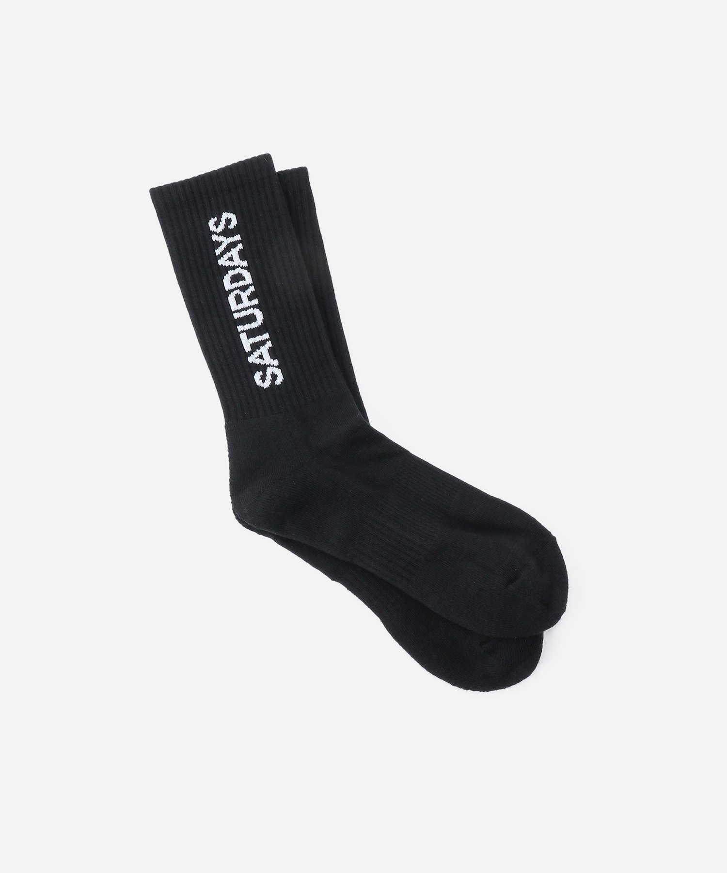 Saturdays NYC LOGO SOCK サタデーズ　ニューヨークシティ 靴下・レッグウェア 靴下 ブラック ホワイト