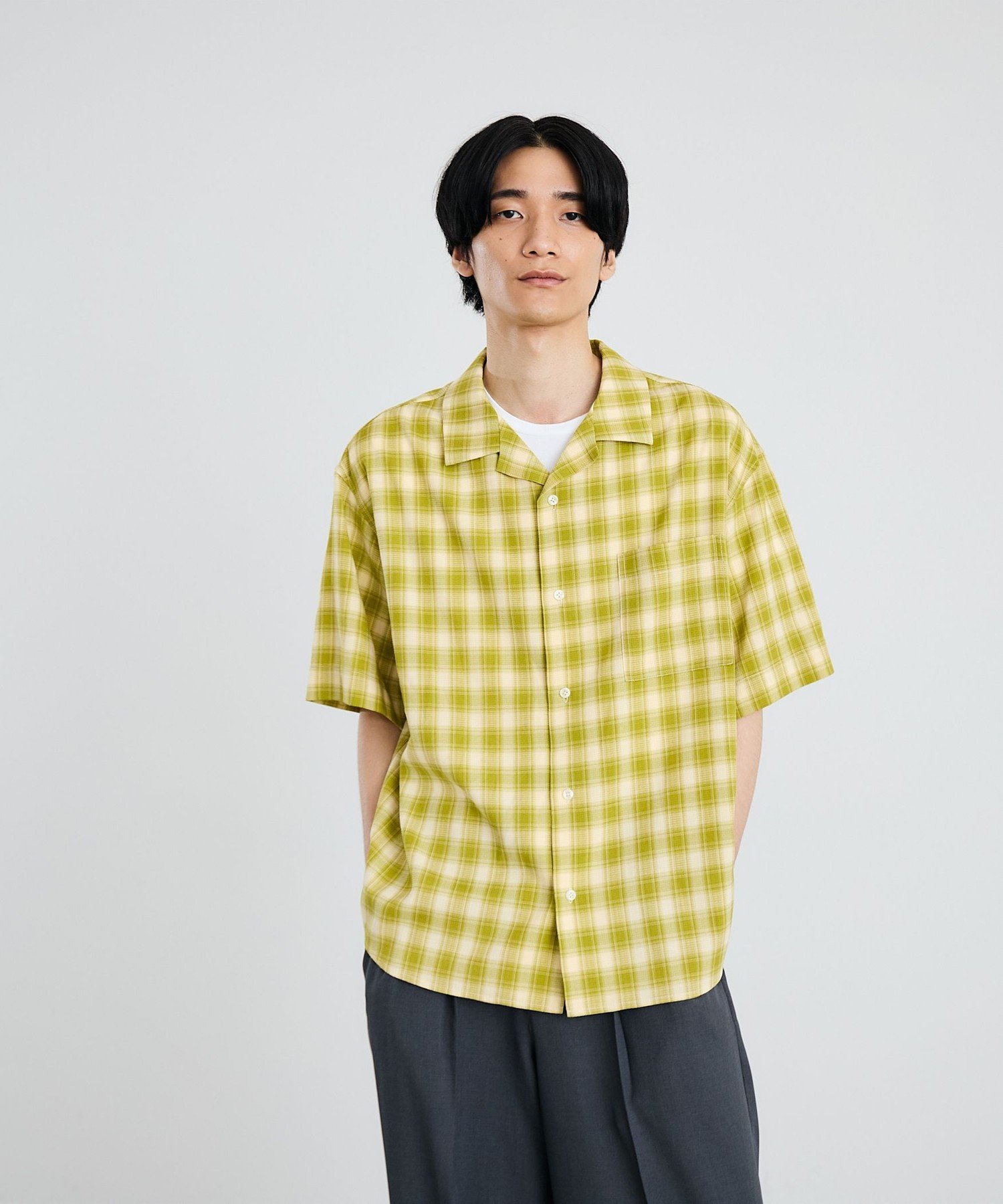 【SALE／45%OFF】SHIPS MEN City Ambient Products: オープン カラー オンブレ チェック シャツ シップス トップス シャツ・ブラウス グリーン ブラック【送料無料】