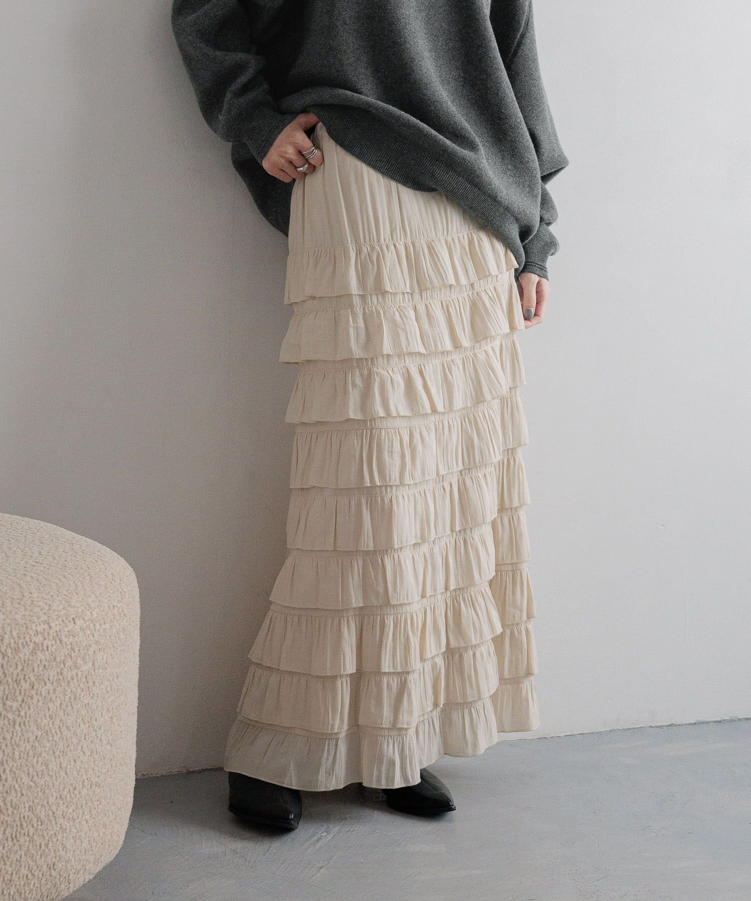 【SALE／10%OFF】LOWRYS FARM フリルスカート ローリーズファーム スカート ロング...