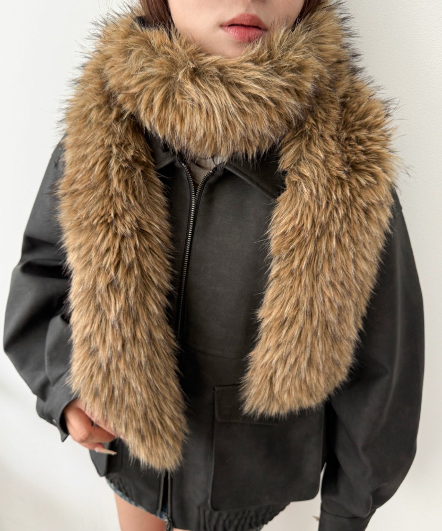 WEGO MEN'S ボリュームファータッチマフラー ウィゴー ファッション雑貨 マフラー・ストール・ネックウ..