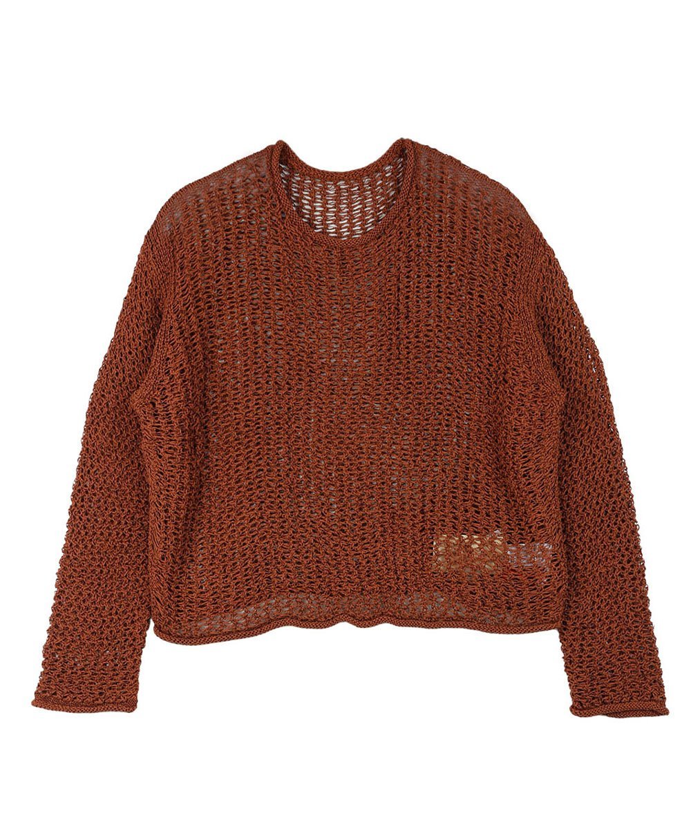 LOGAN KNITTING MILLS ローガン ニッティング ミルズ メッシュニットプルオーバー ブルーコムブルー トップス ニット ブラウン