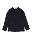 SLAP SLIP パフスリーブフリルモックネックTシャツ(80~130cm) ベベ オンライン ストア トップス カットソー・Tシャツ ピンク ブラック ホワイト