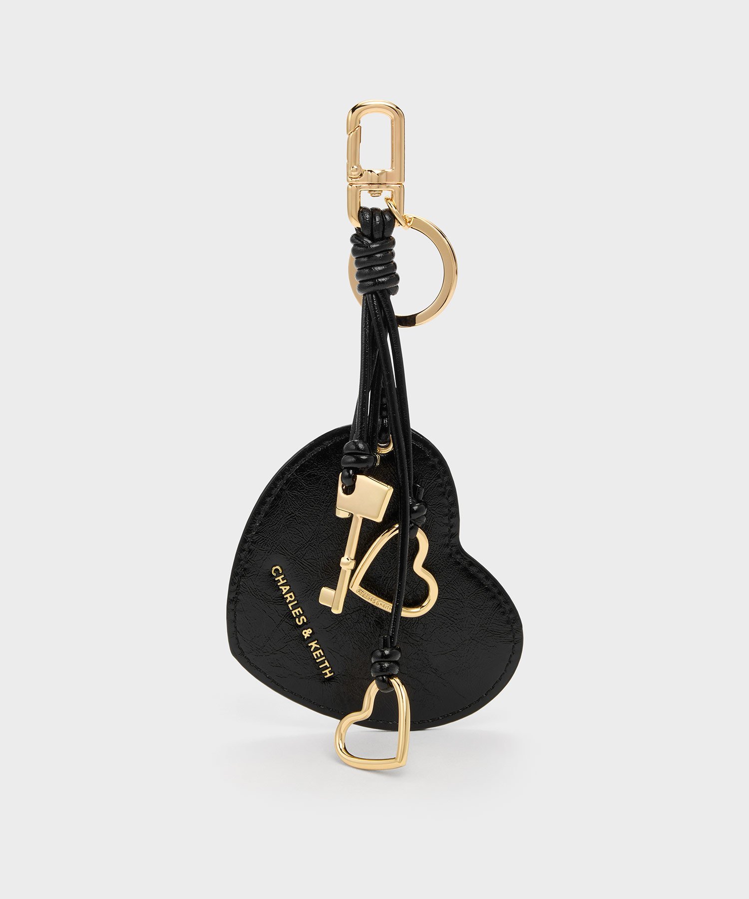 CHARLES & KEITH Ciara シアラ ハートアンドキーチャーム チャールズアンドキース ファッション雑貨 チャーム・キーチェーン ブラック