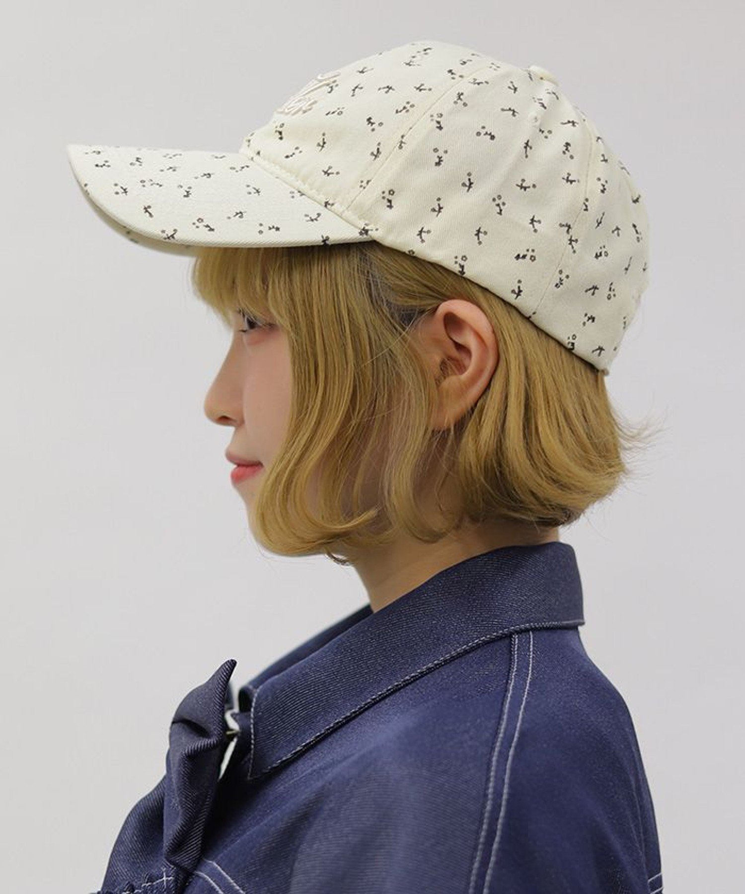 【SALE／30%OFF】axes femme POETIQUE ロゴ刺繍フラワーキャップ アクシーズファム 帽子 ハット パープル ベージュ
