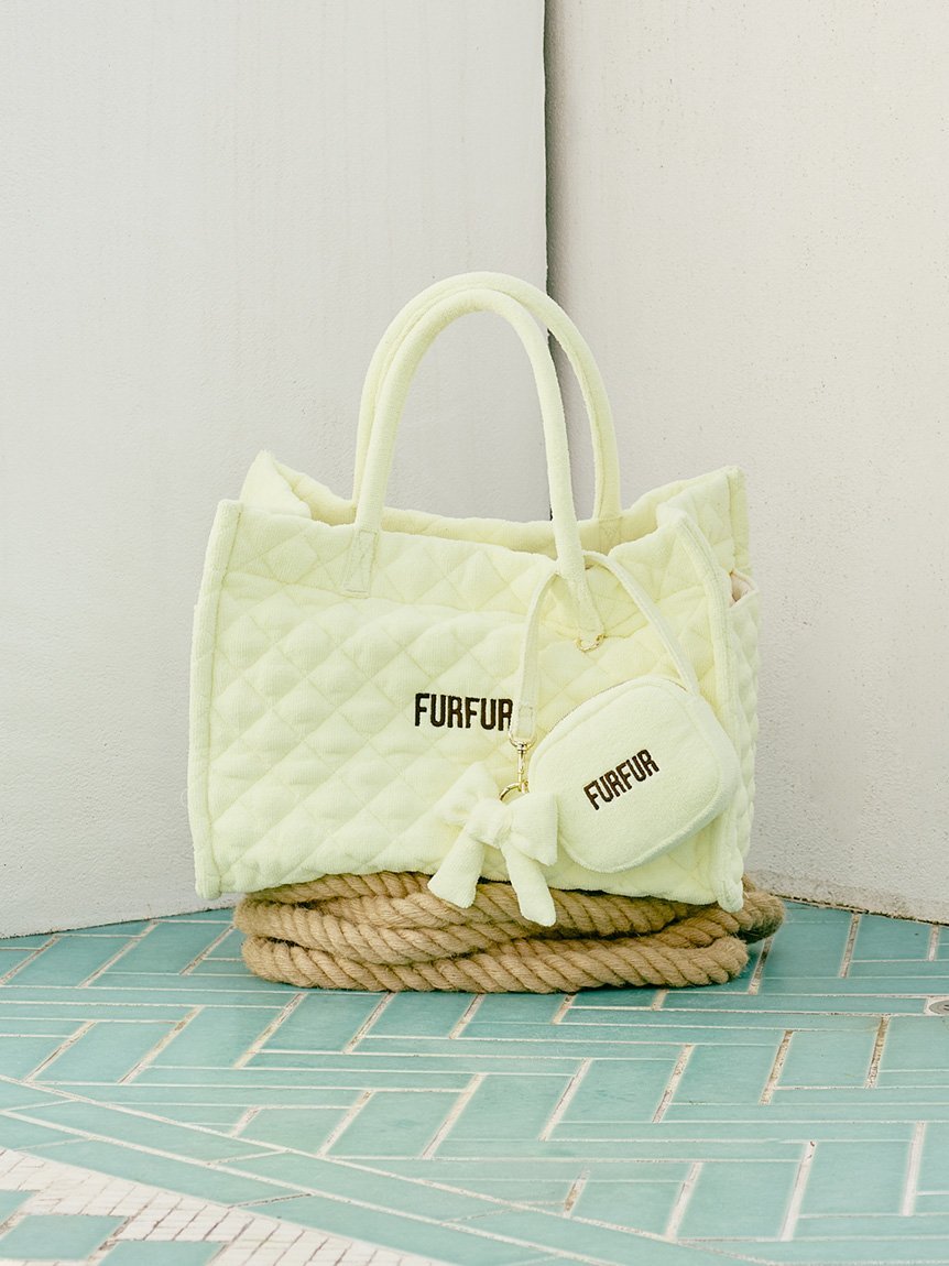 FURFUR 【限定カラー】パイルキルティングトートバッグ ファーファー バッグ その他のバッグ ピンク イエロー【送料無料】