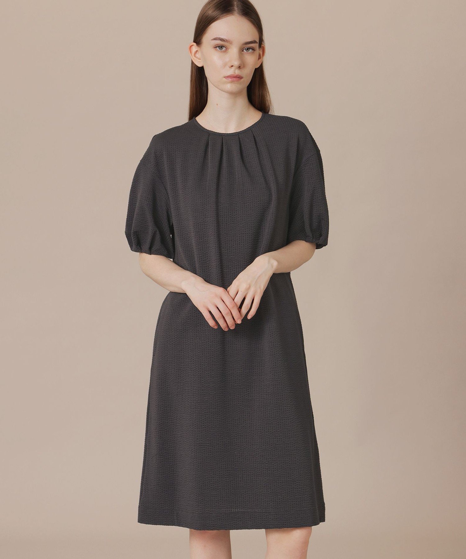 【SALE／40%OFF】MACKINTOSH LONDON 【WEB・一部店舗限定】サッカーストレッチワンピース マッキントッシュ ロンドン ワンピース・ドレス ワンピース グレー ネイビー【送料無料】