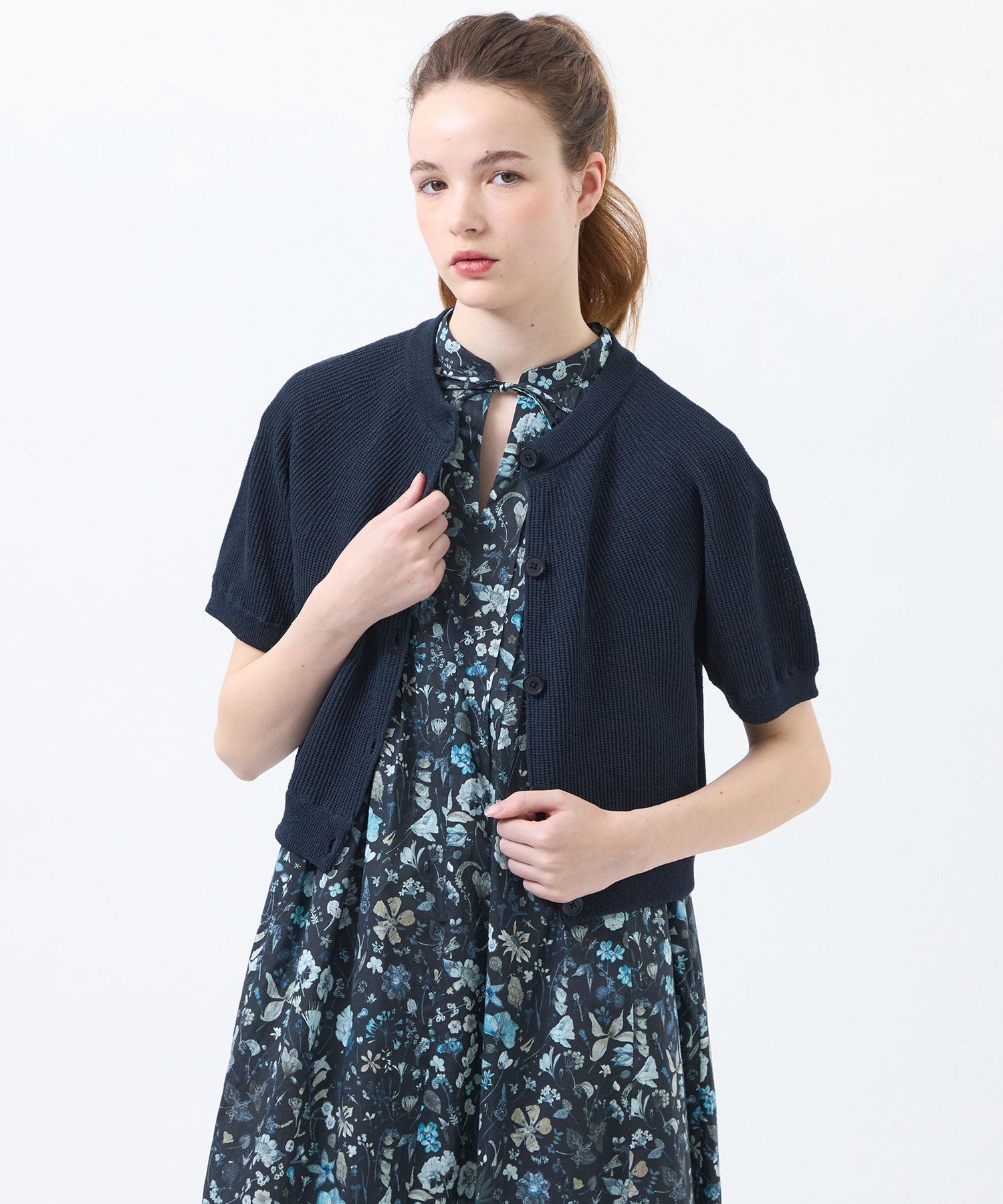 MACKINTOSH PHILOSOPHY ペーパーヤーンニットカーディガン マッキントッシュ フィロソフィー トップス ニット レッド ブルー ブラック ホワイト ネイビー【送料無料】