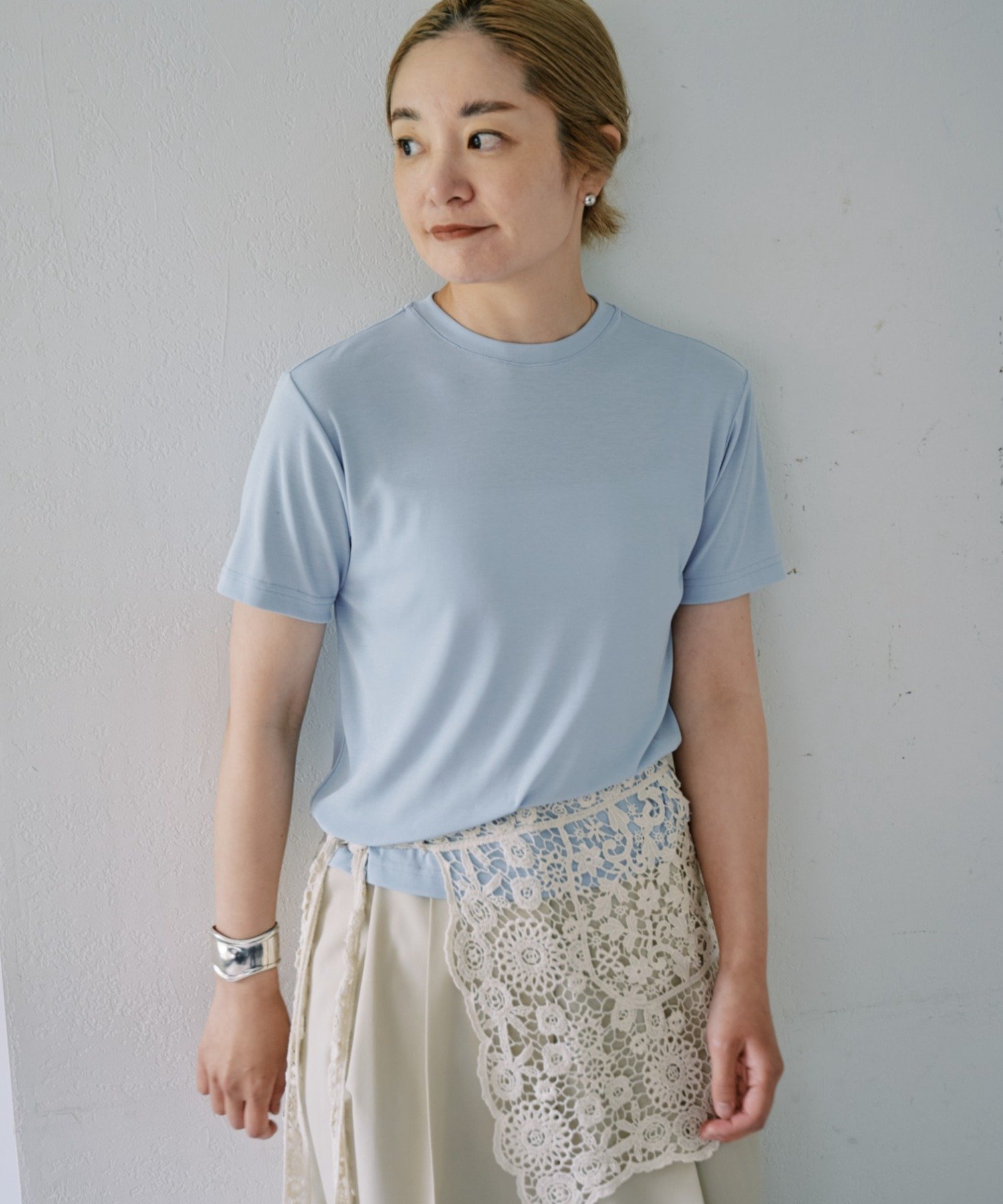 PAL GROUP OUTLET 【SHENERY】【LUALY】シアープレーンチビTee パル グループ アウトレット トップス カットソー・Tシャツ ホワイト イエロー ブルー ブラック ブラウン