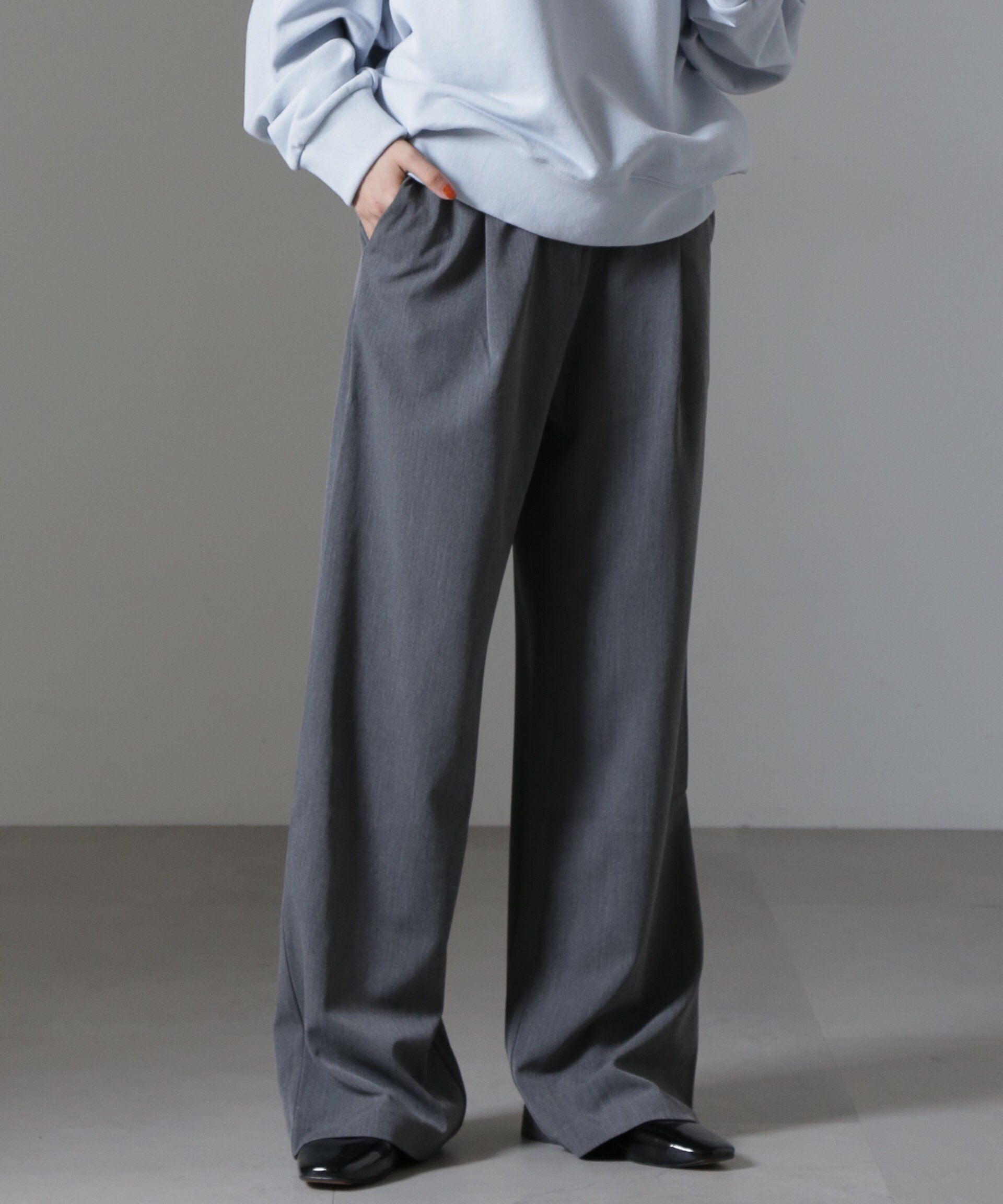 NANO universe RITA ROW/MUGA PANTS ナノユニバース パンツ その他のパンツ グレー