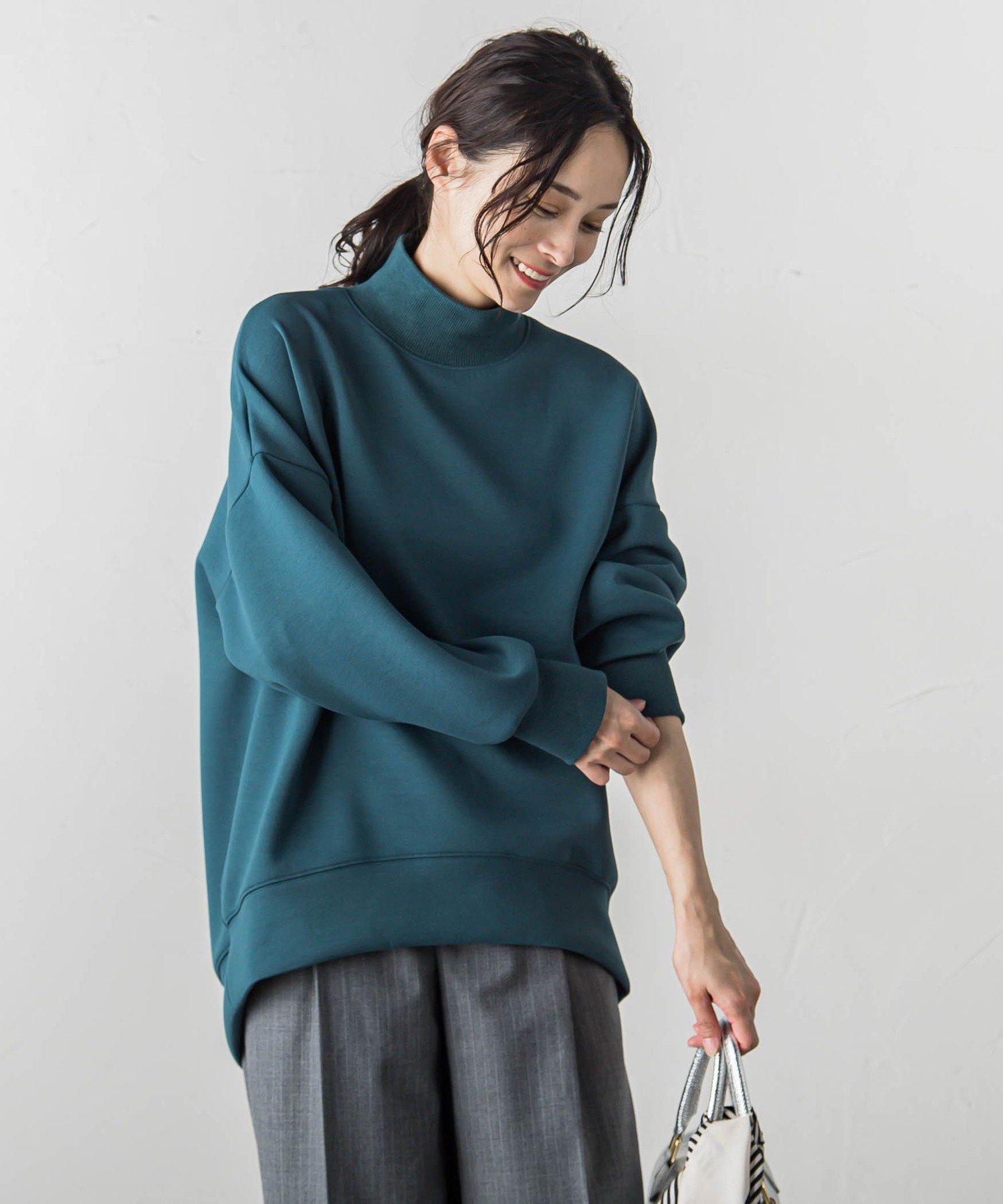 LAUTREAMONT ダンボールタートルネックカットソー ロートレアモン トップス カットソー・Tシャツ ホワイト グリーン グレー ブラック