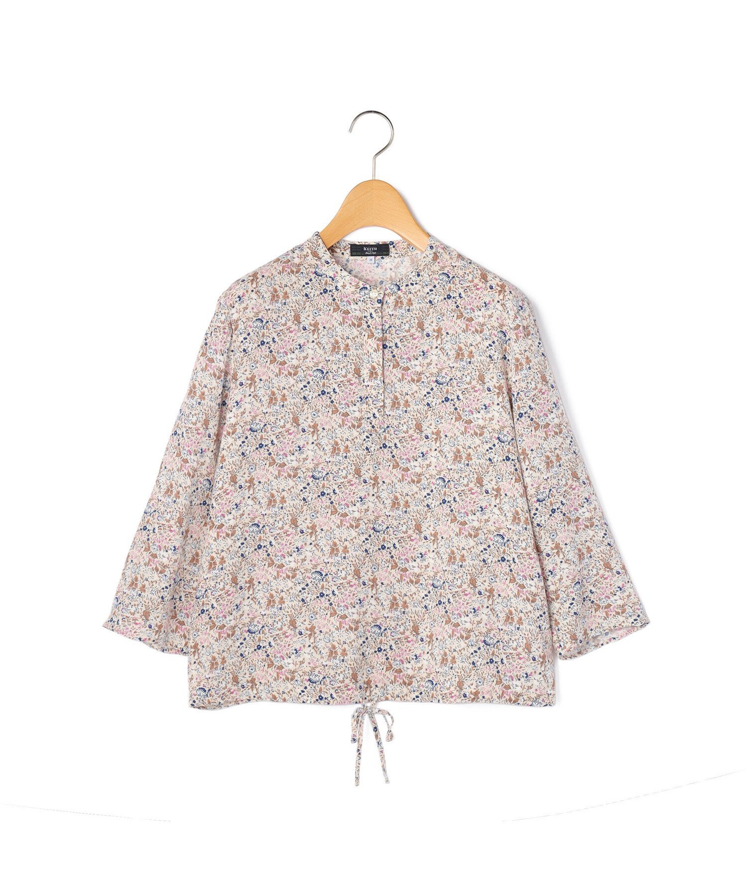 KEITH 【Lサイズ】Garden Bloomsブラウス キース トップス シャツ・ブラウス ネイビー ベージュ