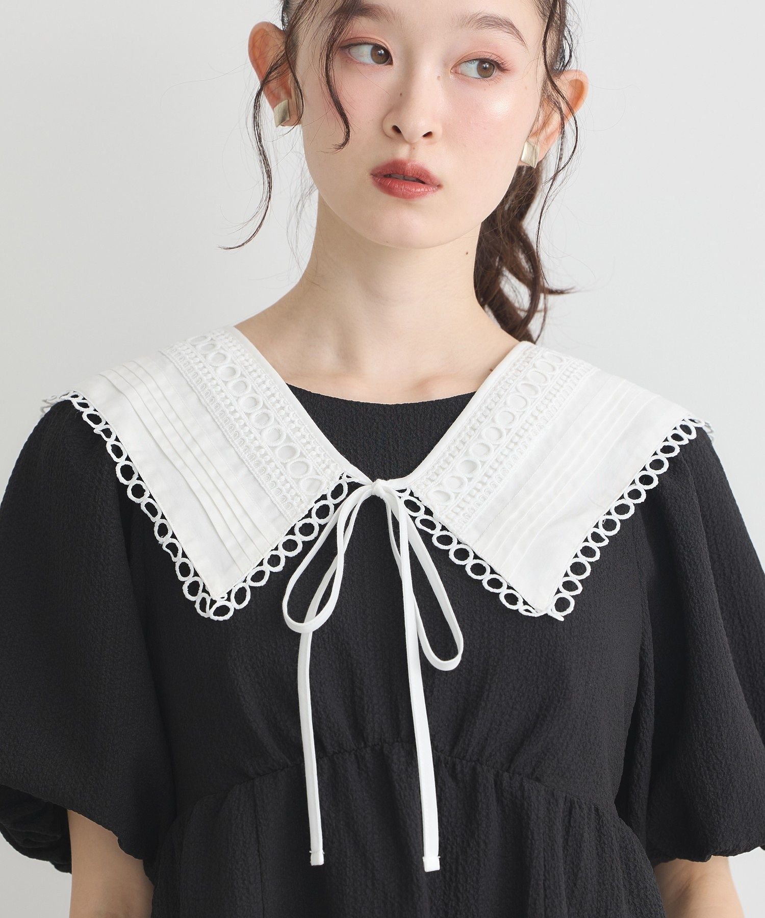 【SALE／40%OFF】earth music&ecology セーラーカラーレース付け襟 アースミュージック&エコロジー フ..