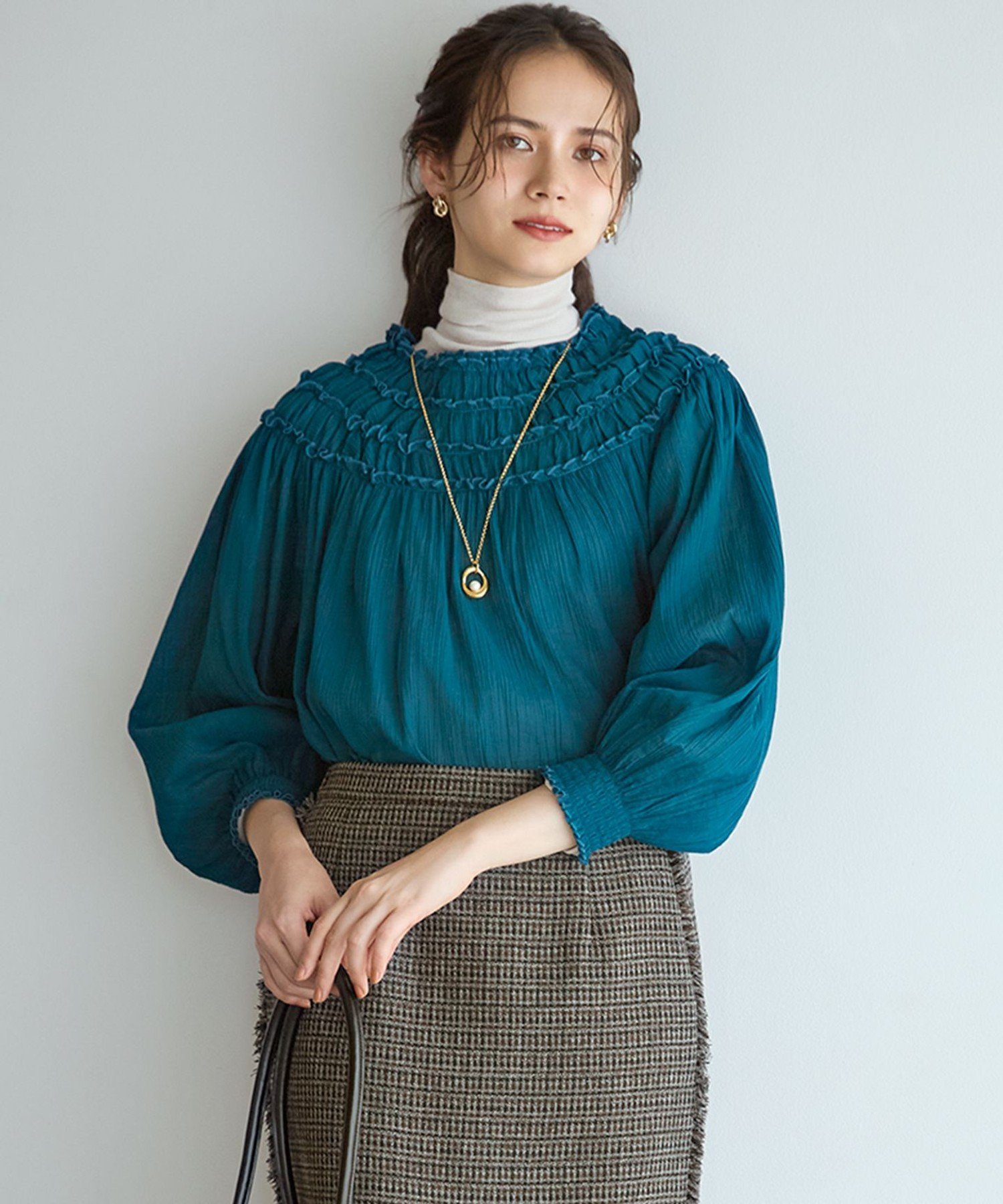 23区 S 【SLOW/一部店舗限定】コットンクレープ ブラウス ニジュウサンク トップス シャツ・ブラウス ブラック ホワイト