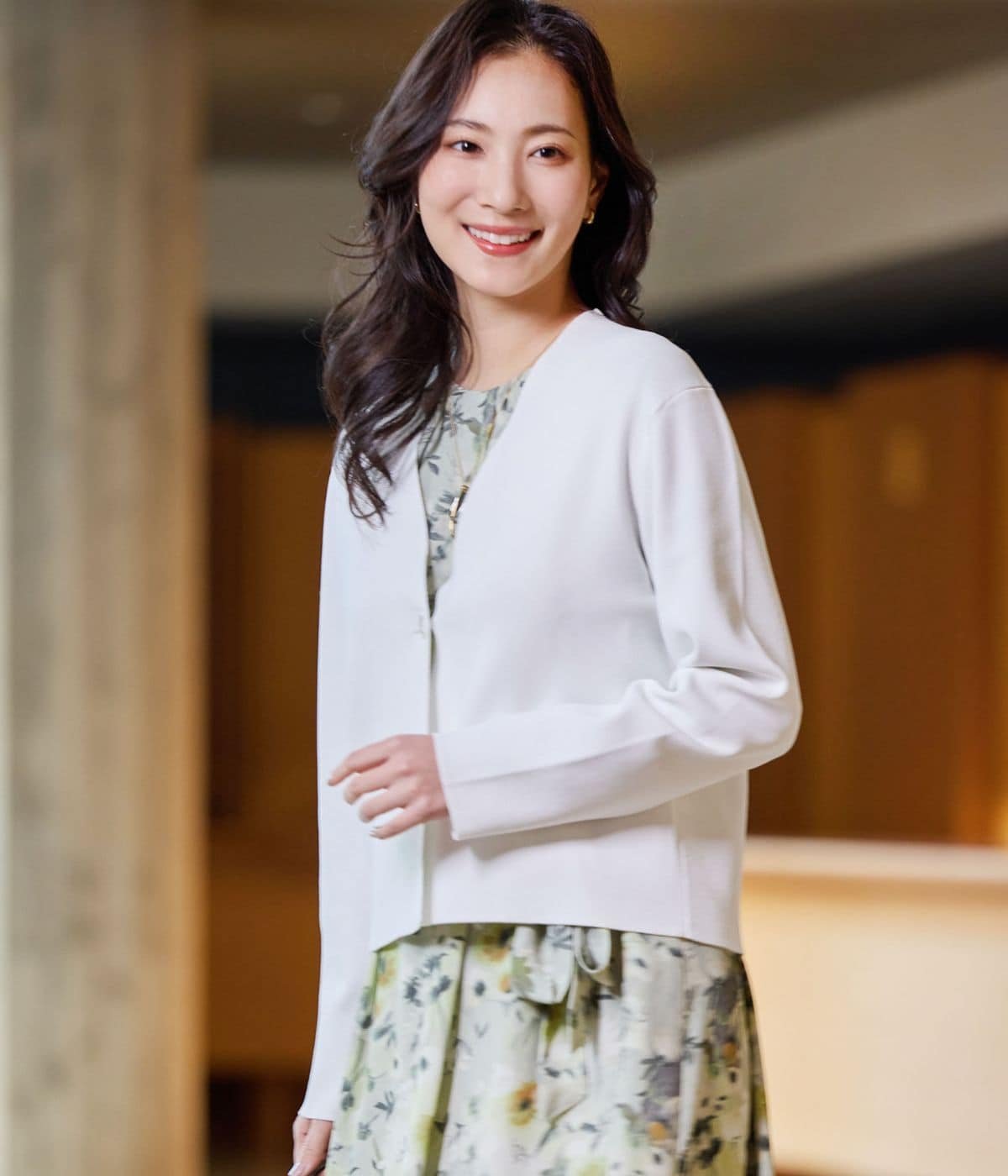 【SALE／28%OFF】NEWYORKER WOMEN L-SIZE 【L】【手洗い可能】レーヨンナイロン総針 カラーレスニットジャケット ニューヨーカー エルサイズ トップス ニット ホワイト ネイビー【送料無料】