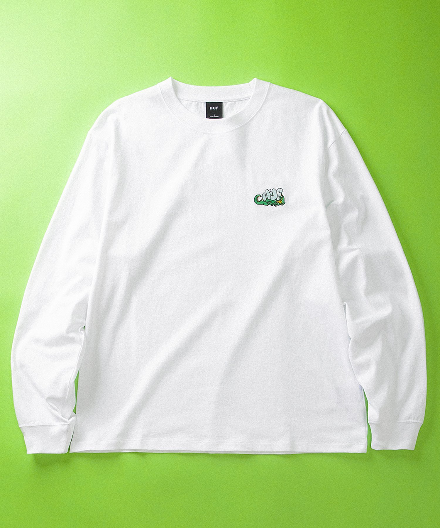 MAGIC DRAGON LS TEE / HUF ハフ ロングスリーブTシャツ ハフ トップス カットソー・Tシャツ ホワイト ピンク ブラック