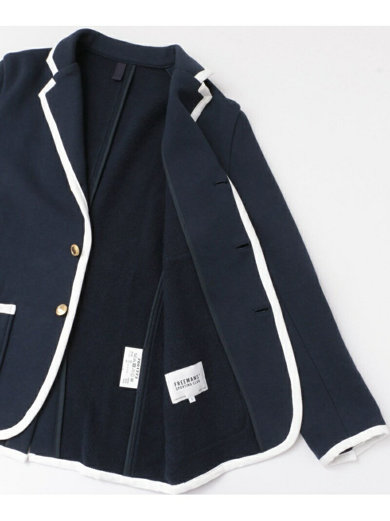 Piped Blazer C5J-14-UF04: Navy
