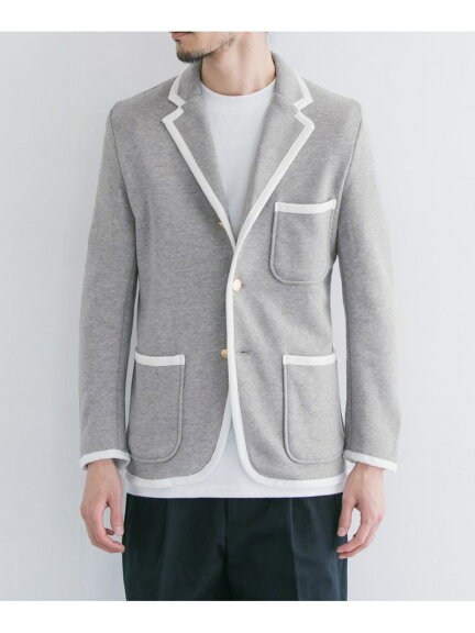 Piped Blazer C5J-14-UF04: Grey Piped Blazer C5J-14-UF04: Grey