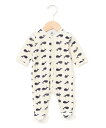 プチバトー　ベビー服 PETIT BATEAU ベロアプリント前開きロンパース プチバトー マタニティウェア・ベビー用品 ロンパース・カバーオール【送料無料】