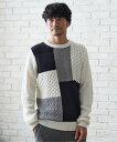 ikka 【おっさんずラブ着用商品】ブロックスジャガードニット イッカ トップス その他のトップス グレー ネイビー ホワイト【送料無料】