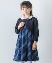 BeBe リボンタイ付きチェックワンピース+ボレロアンサンブル(110~130cm) ベベ オンライン ストア 福袋・ギフト・その他 その他 グレー ネイビー【...