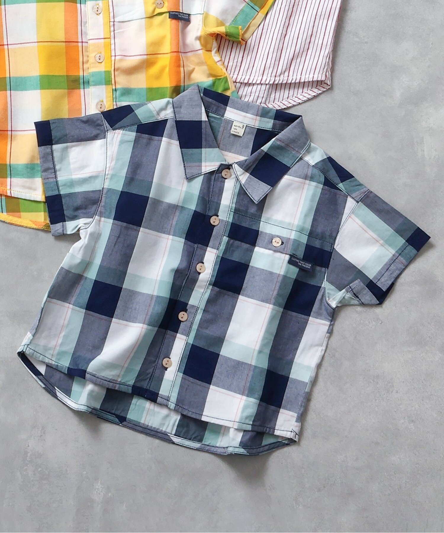 apres les cours WEB限定 【リンク】まいにちシャツ エフオーオンラインストア トップス シャツ・ブラウス ブルー イエロー