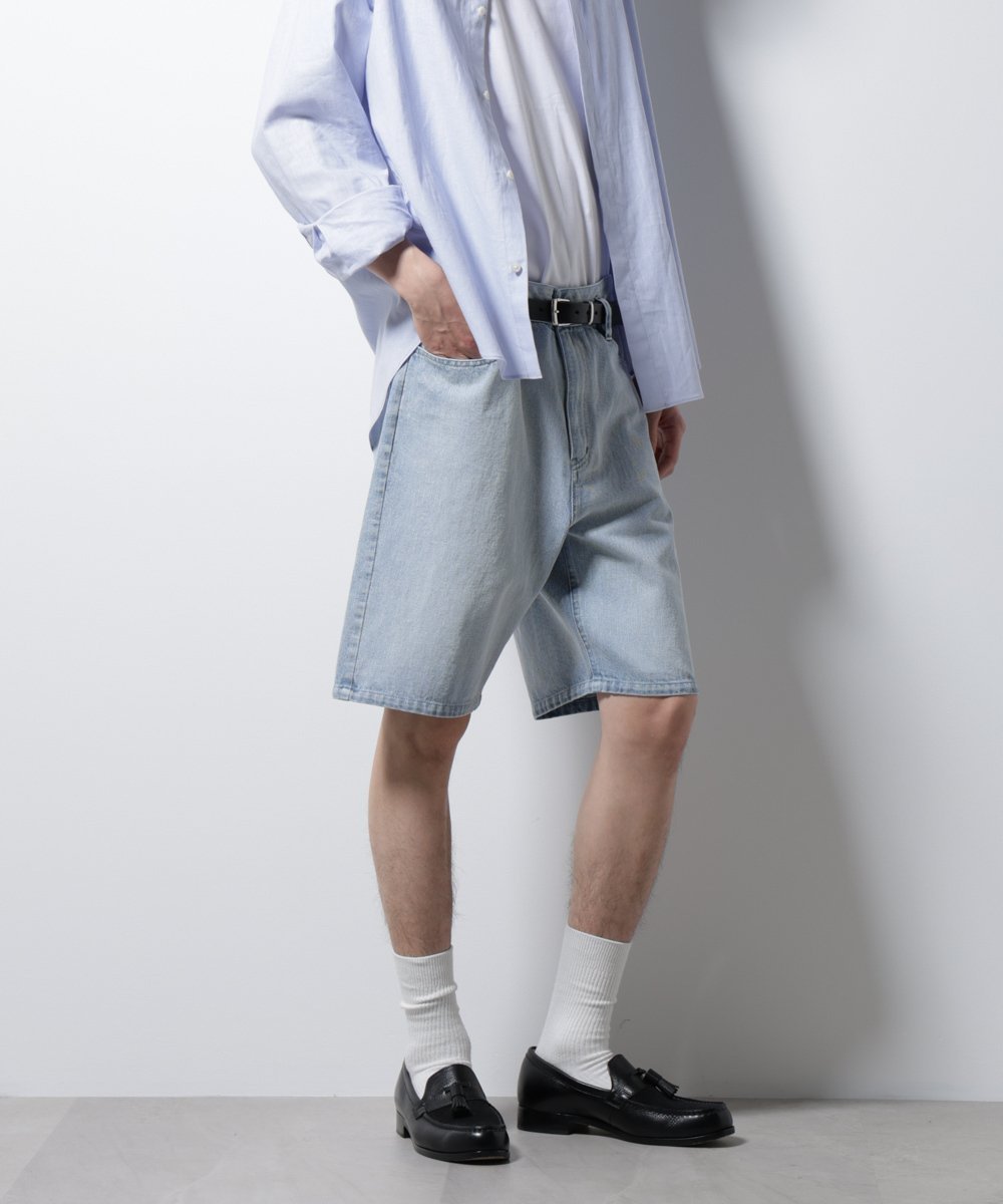 NANO universe ケミカルウォッシュ バギーズショーツ ナノユニバース パンツ その他のパンツ ブルー グレー