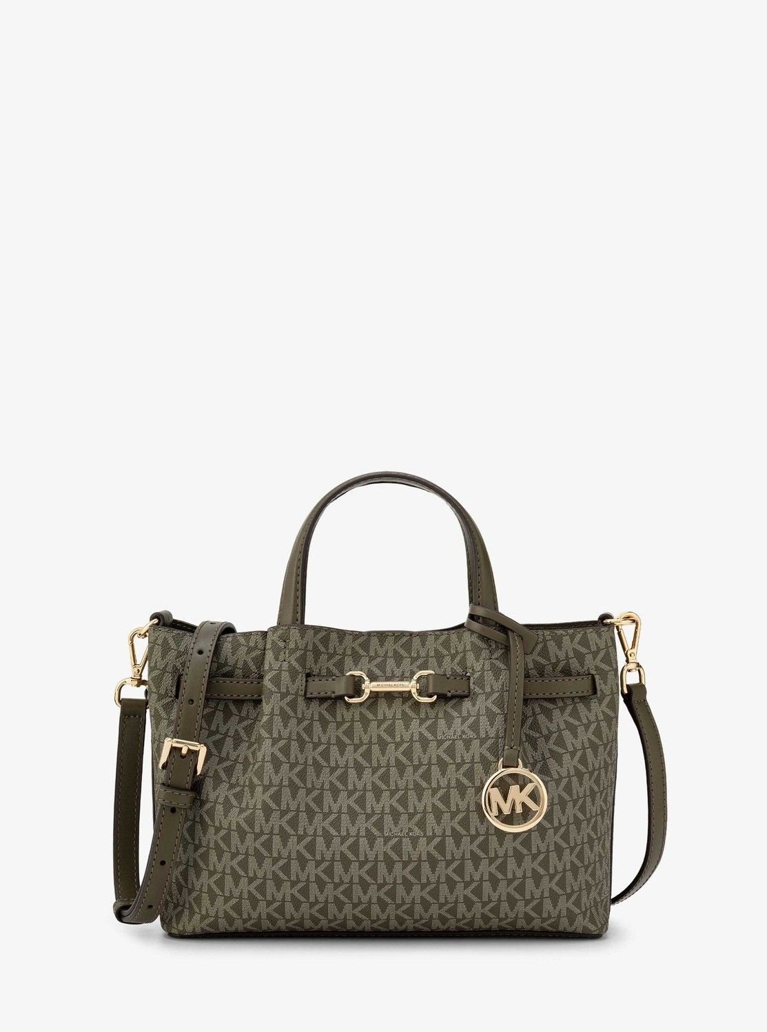 【SALE／74%OFF】MICHAEL KORS CARSON センタージップ サッチェル スモール - MKシグネチャー マイケルコース マイケル・コース バッグ ハンドバッグ グリーン【送料無料】のサムネイル