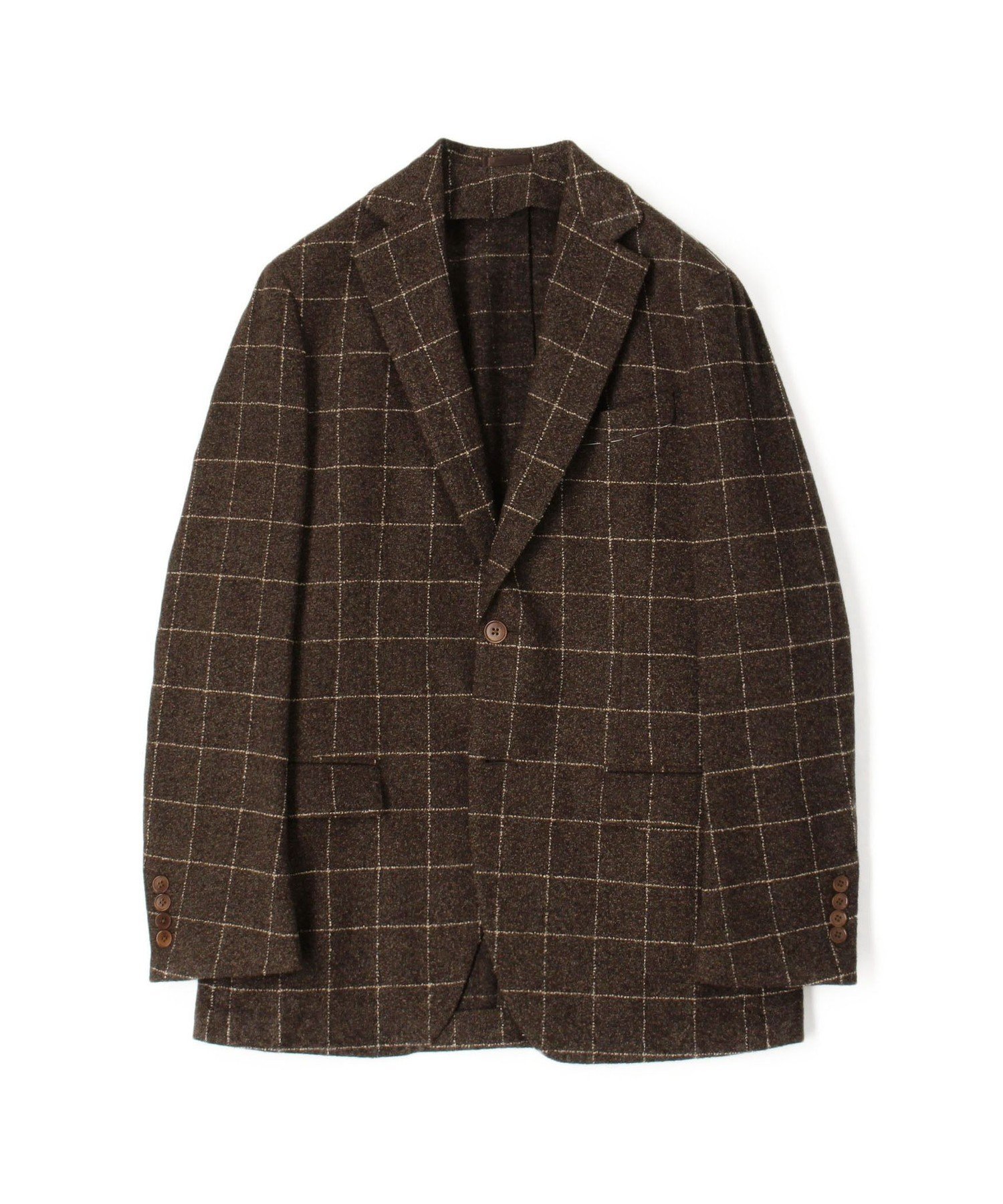 TOMORROWLAND MEN ウールシルクナイロン シングルブレステッド 2Bジャケット BOTTO GIUSEPPE トゥモローランド ジャケット・アウター テーラードジャケット・ブレザー ブラウン ブラック グリーン【送料無料】