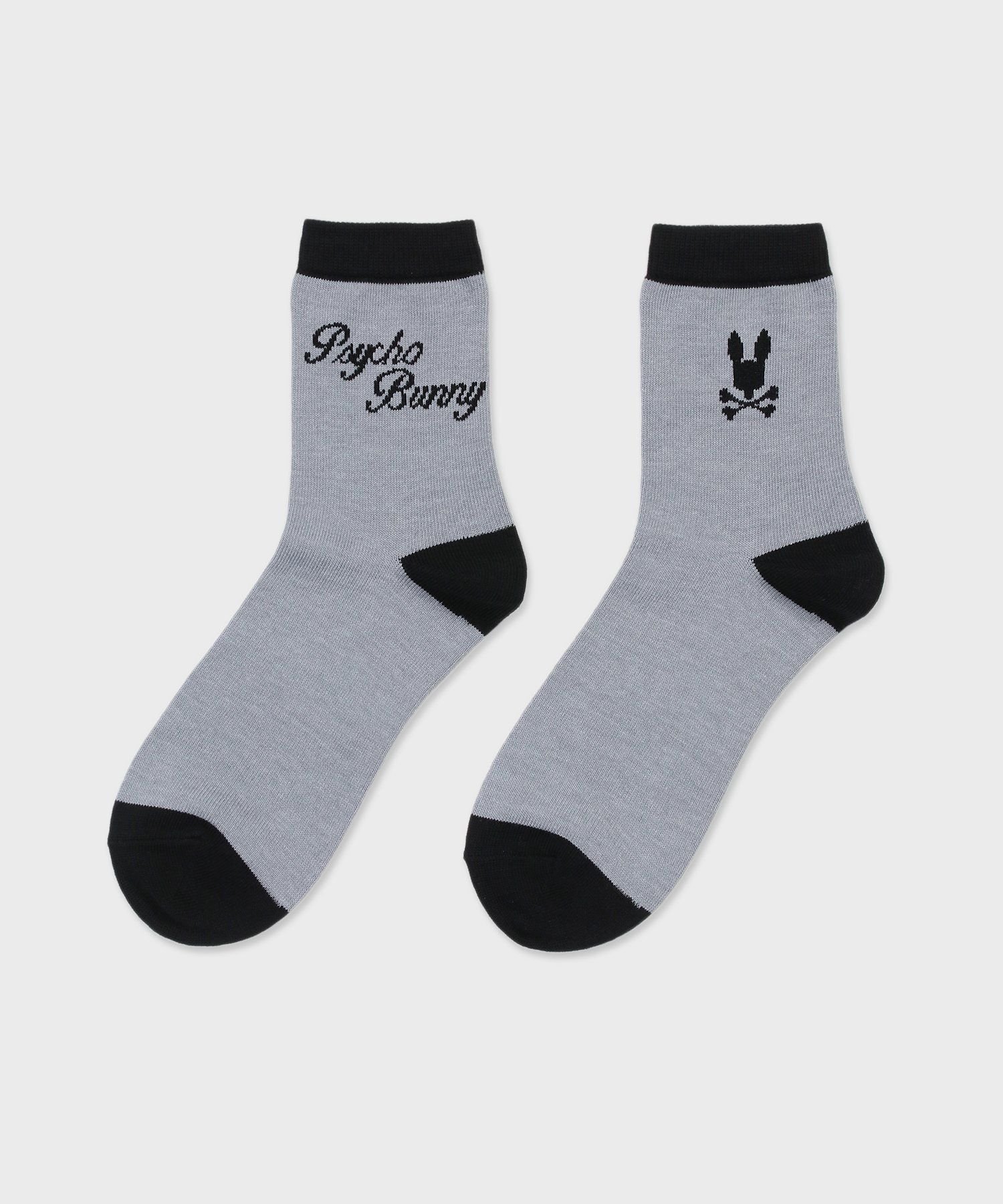 Psycho Bunny [GOLF]モダングラフィックロゴ ミドルソックス サイコバニー ファッション雑貨 その他のファッション雑貨 グレー ブラック