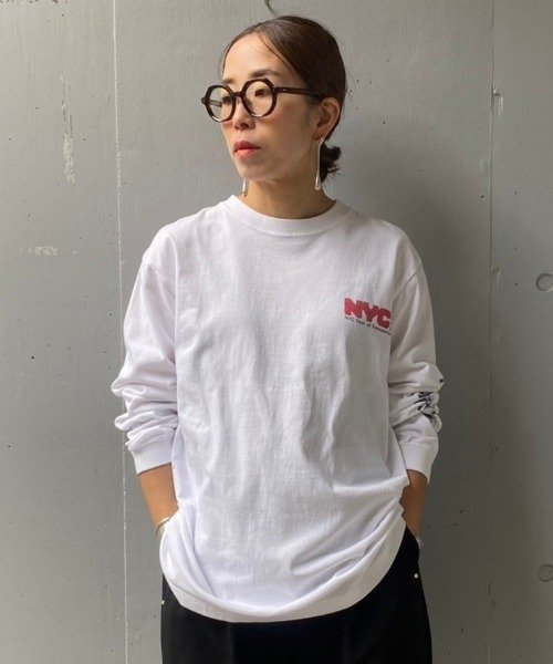 GOOD ROCK SPEED (グッドロックスピード) NYCロングTシャツ/NO PARKING/UNISEX ビーセカンド トップス カットソー・Tシャツ ホワイト