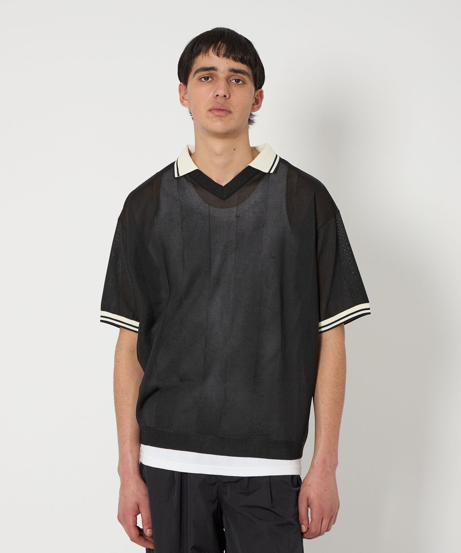 【SALE／50%OFF】monkey time BEAUTY&YOUTH UNITED ARROWS シアー スポーツ ニット ユナイテッドアローズ アウトレット トップス ニット ブラック【送料無料】