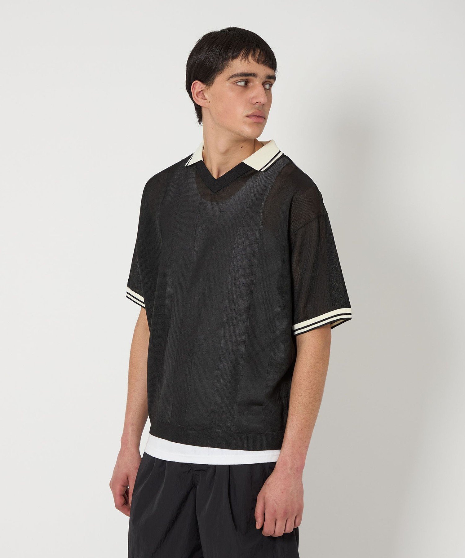 【SALE／50%OFF】monkey time BEAUTY&YOUTH UNITED ARROWS シアー スポーツ ニット ユナイテッドアローズ アウトレット トップス ニット ブラック【送料無料】