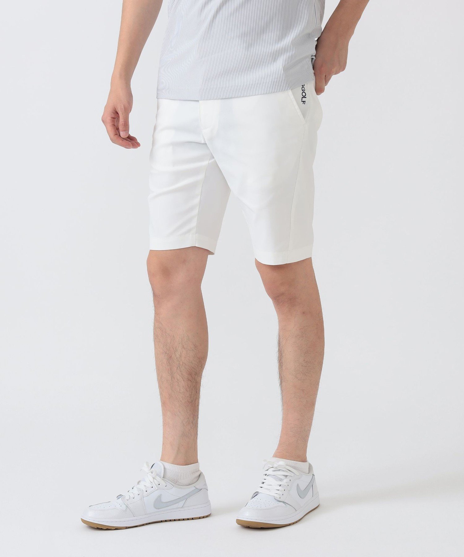 BEAMS GOLF PURPLE LABEL PURPLE LABEL / ストレッチ オックスフォード 3D ショートパンツ(接触冷感・UVカット) ビームス ゴルフ パンツ その他のパンツ ホワイト グリーン ネイビー【送料無料】