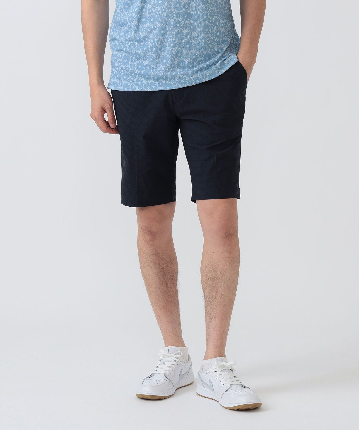 BEAMS GOLF PURPLE LABEL PURPLE LABEL / ストレッチ オックスフォード 3D ショートパンツ(接触冷感・UVカット) ビームス ゴルフ パンツ その他のパンツ ホワイト グリーン ネイビー【送料無料】