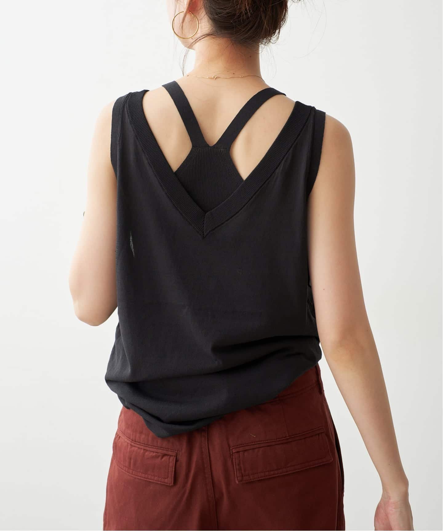 Spick & Span 2枚SETタンクレイヤードプルオーバー スピックアンドスパン トップス カットソー・Tシャツ ブラウン ブラック