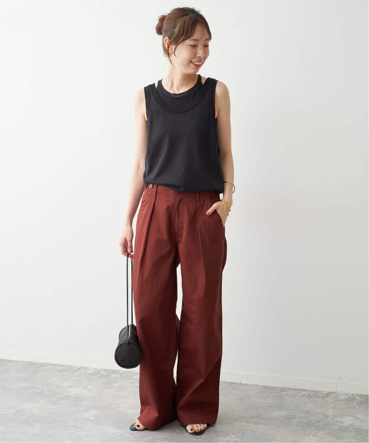 Spick & Span 2枚SETタンクレイヤードプルオーバー スピックアンドスパン トップス カットソー・Tシャツ ブラウン ブラック