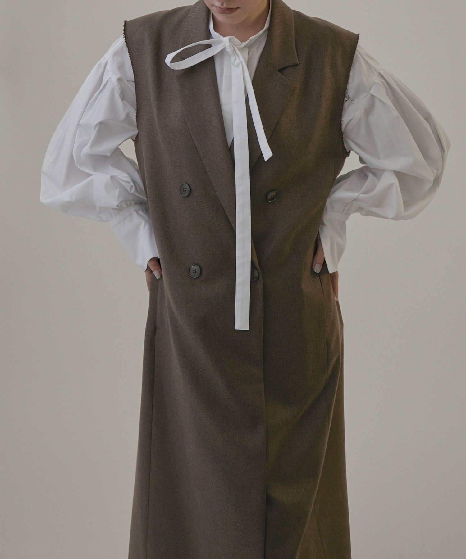 【SALE／40%OFF】SALON adam et rope' メランジツイル2WAYジャンパースカート/ロングジレ【セットアップ対応】 サロン アダム エ ロペ ワンピース・ドレス ジャンパースカート ブラック ブラウン ベージュ【送料無料】